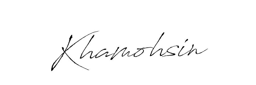 How to make Khamohsin signature? Antro_Vectra is a professional autograph style. Create handwritten signature for Khamohsin name. Khamohsin signature style 6 images and pictures png