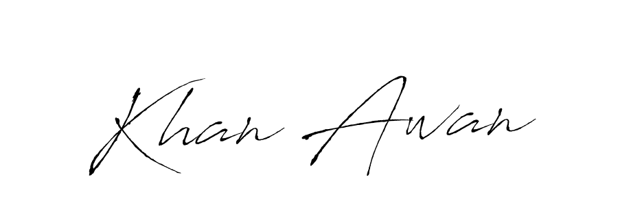 Design your own signature with our free online signature maker. With this signature software, you can create a handwritten (Antro_Vectra) signature for name Khan Awan. Khan Awan signature style 6 images and pictures png