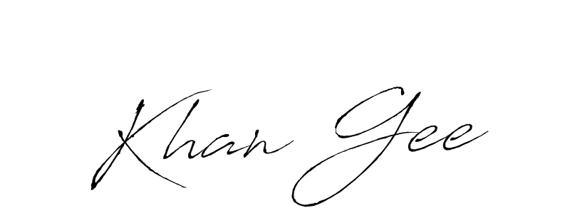 Use a signature maker to create a handwritten signature online. With this signature software, you can design (Antro_Vectra) your own signature for name Khan Gee. Khan Gee signature style 6 images and pictures png