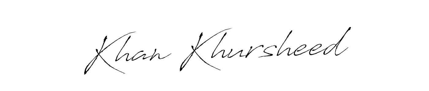 How to make Khan Khursheed name signature. Use Antro_Vectra style for creating short signs online. This is the latest handwritten sign. Khan Khursheed signature style 6 images and pictures png