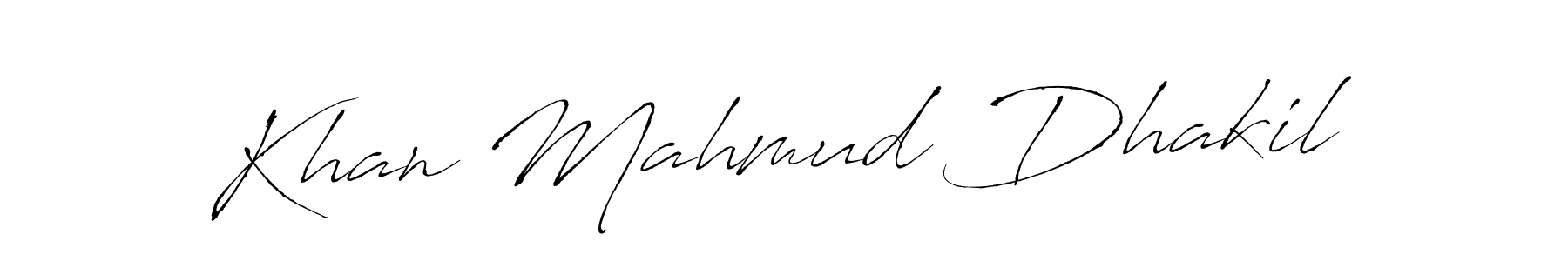 Design your own signature with our free online signature maker. With this signature software, you can create a handwritten (Antro_Vectra) signature for name Khan Mahmud Dhakil. Khan Mahmud Dhakil signature style 6 images and pictures png