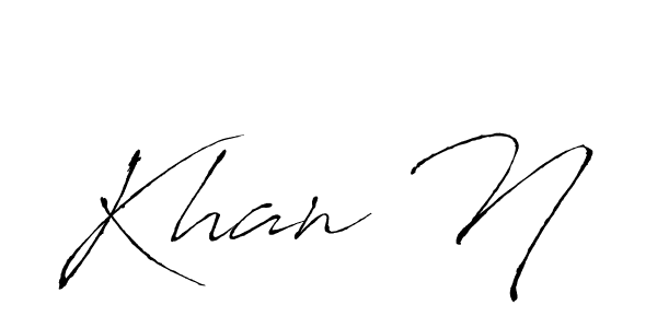 Khan N stylish signature style. Best Handwritten Sign (Antro_Vectra) for my name. Handwritten Signature Collection Ideas for my name Khan N. Khan N signature style 6 images and pictures png