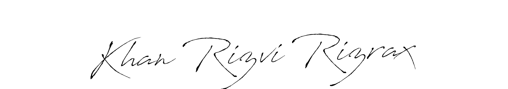 Khan Rizvi Rizrax stylish signature style. Best Handwritten Sign (Antro_Vectra) for my name. Handwritten Signature Collection Ideas for my name Khan Rizvi Rizrax. Khan Rizvi Rizrax signature style 6 images and pictures png