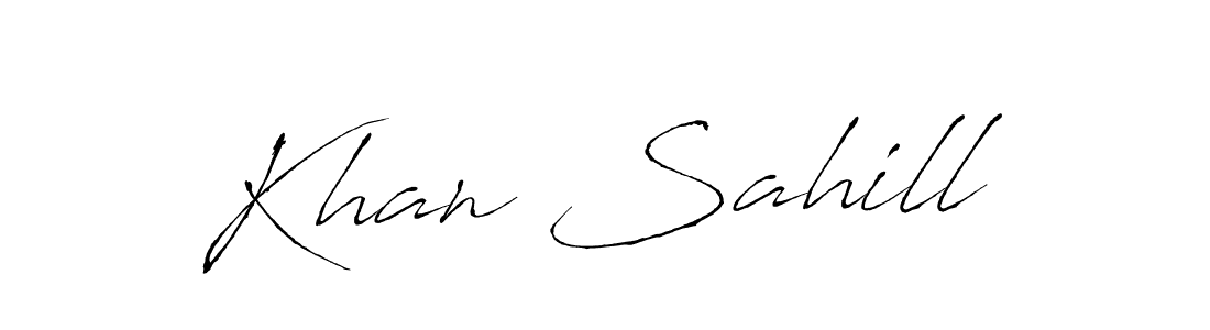 Design your own signature with our free online signature maker. With this signature software, you can create a handwritten (Antro_Vectra) signature for name Khan Sahill. Khan Sahill signature style 6 images and pictures png