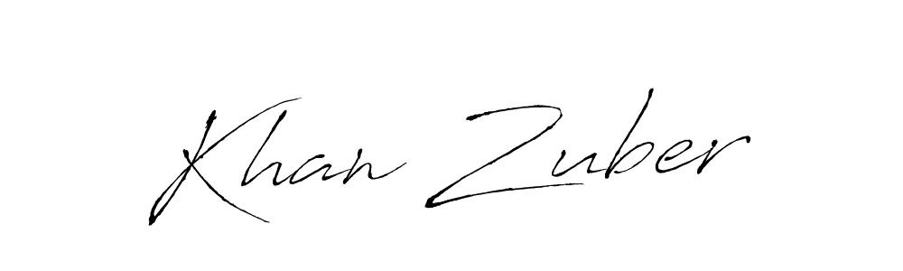 The best way (Antro_Vectra) to make a short signature is to pick only two or three words in your name. The name Khan Zuber include a total of six letters. For converting this name. Khan Zuber signature style 6 images and pictures png