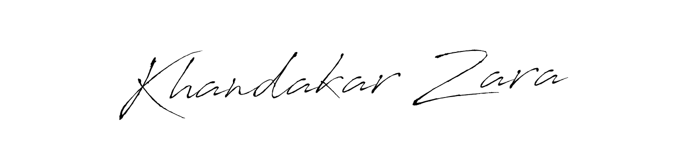 Antro_Vectra is a professional signature style that is perfect for those who want to add a touch of class to their signature. It is also a great choice for those who want to make their signature more unique. Get Khandakar Zara name to fancy signature for free. Khandakar Zara signature style 6 images and pictures png