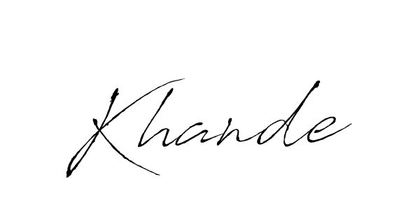 Design your own signature with our free online signature maker. With this signature software, you can create a handwritten (Antro_Vectra) signature for name Khande. Khande signature style 6 images and pictures png