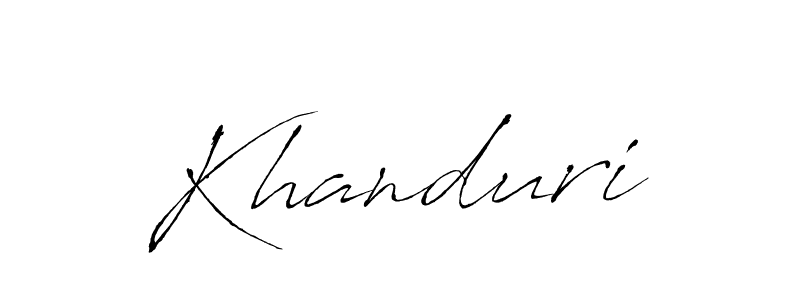 Create a beautiful signature design for name Khanduri. With this signature (Antro_Vectra) fonts, you can make a handwritten signature for free. Khanduri signature style 6 images and pictures png