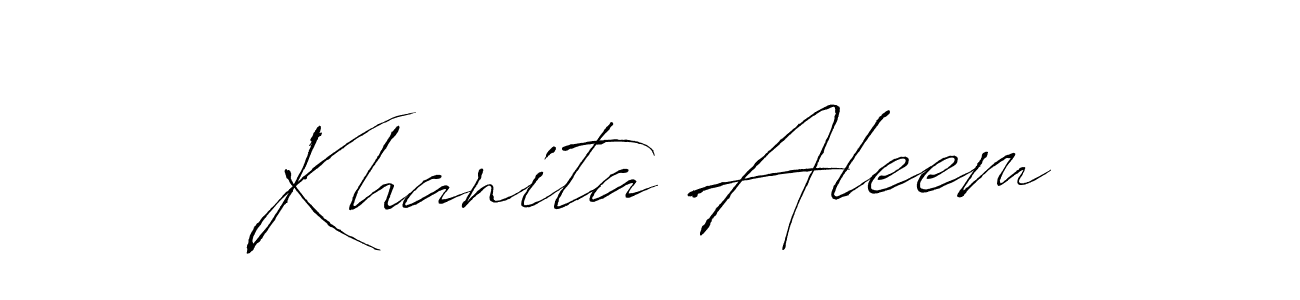 The best way (Antro_Vectra) to make a short signature is to pick only two or three words in your name. The name Khanita Aleem include a total of six letters. For converting this name. Khanita Aleem signature style 6 images and pictures png