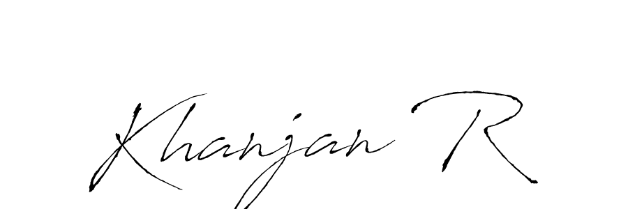 You should practise on your own different ways (Antro_Vectra) to write your name (Khanjan R) in signature. don't let someone else do it for you. Khanjan R signature style 6 images and pictures png