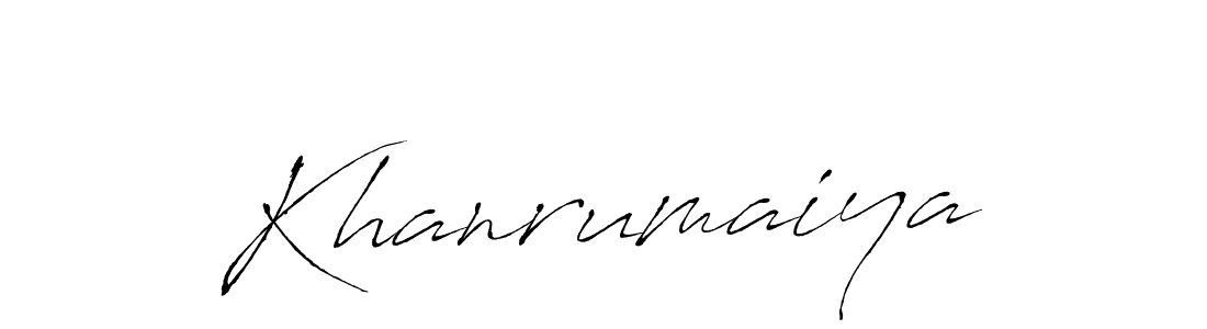 Design your own signature with our free online signature maker. With this signature software, you can create a handwritten (Antro_Vectra) signature for name Khanrumaiya. Khanrumaiya signature style 6 images and pictures png