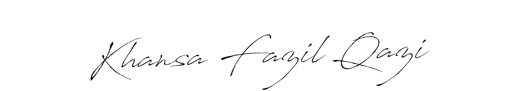 Make a beautiful signature design for name Khansa Fazil Qazi. With this signature (Antro_Vectra) style, you can create a handwritten signature for free. Khansa Fazil Qazi signature style 6 images and pictures png