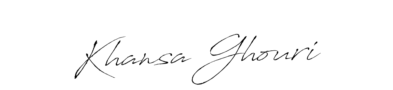 It looks lik you need a new signature style for name Khansa Ghouri. Design unique handwritten (Antro_Vectra) signature with our free signature maker in just a few clicks. Khansa Ghouri signature style 6 images and pictures png