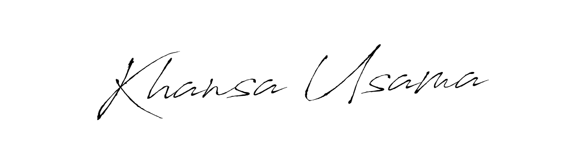 Also You can easily find your signature by using the search form. We will create Khansa Usama name handwritten signature images for you free of cost using Antro_Vectra sign style. Khansa Usama signature style 6 images and pictures png