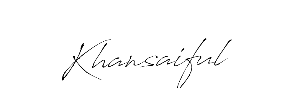How to make Khansaiful name signature. Use Antro_Vectra style for creating short signs online. This is the latest handwritten sign. Khansaiful signature style 6 images and pictures png
