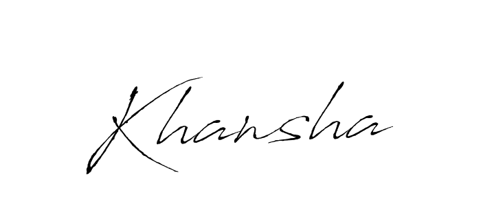 Khansha stylish signature style. Best Handwritten Sign (Antro_Vectra) for my name. Handwritten Signature Collection Ideas for my name Khansha. Khansha signature style 6 images and pictures png