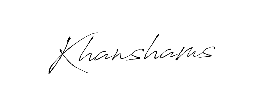 Design your own signature with our free online signature maker. With this signature software, you can create a handwritten (Antro_Vectra) signature for name Khanshams. Khanshams signature style 6 images and pictures png