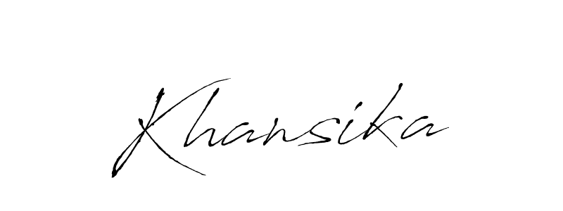 How to make Khansika signature? Antro_Vectra is a professional autograph style. Create handwritten signature for Khansika name. Khansika signature style 6 images and pictures png