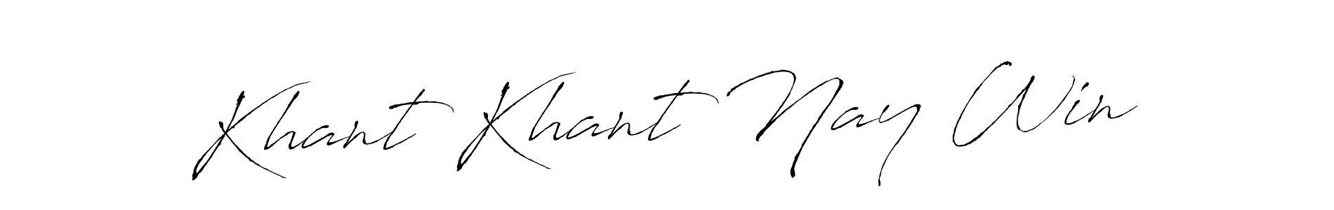 Khant Khant Nay Win stylish signature style. Best Handwritten Sign (Antro_Vectra) for my name. Handwritten Signature Collection Ideas for my name Khant Khant Nay Win. Khant Khant Nay Win signature style 6 images and pictures png