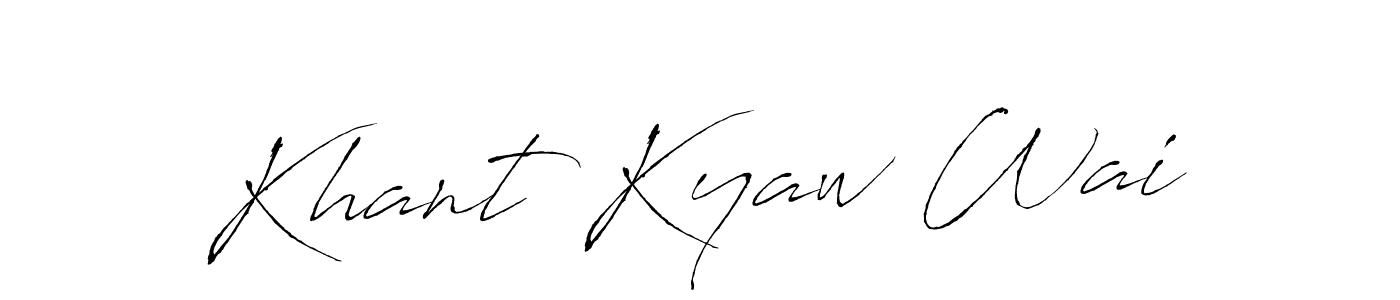 Antro_Vectra is a professional signature style that is perfect for those who want to add a touch of class to their signature. It is also a great choice for those who want to make their signature more unique. Get Khant Kyaw Wai name to fancy signature for free. Khant Kyaw Wai signature style 6 images and pictures png