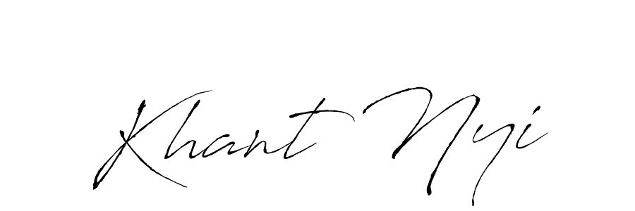 if you are searching for the best signature style for your name Khant Nyi. so please give up your signature search. here we have designed multiple signature styles  using Antro_Vectra. Khant Nyi signature style 6 images and pictures png