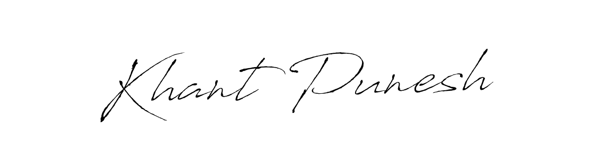 How to make Khant Punesh name signature. Use Antro_Vectra style for creating short signs online. This is the latest handwritten sign. Khant Punesh signature style 6 images and pictures png
