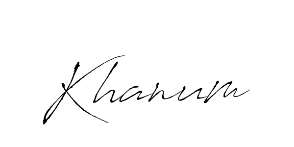 Khanum stylish signature style. Best Handwritten Sign (Antro_Vectra) for my name. Handwritten Signature Collection Ideas for my name Khanum. Khanum signature style 6 images and pictures png