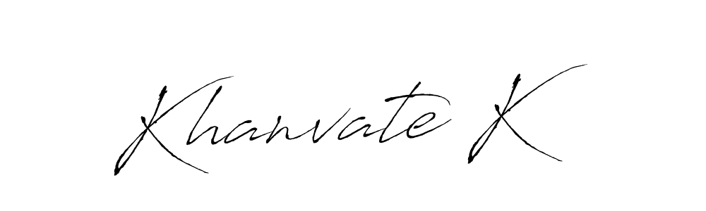 Similarly Antro_Vectra is the best handwritten signature design. Signature creator online .You can use it as an online autograph creator for name Khanvate K. Khanvate K signature style 6 images and pictures png