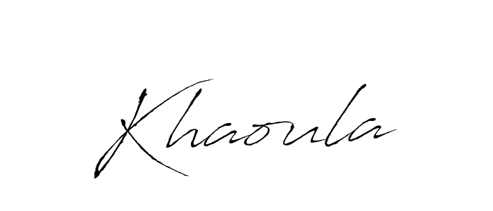 Create a beautiful signature design for name Khaoula. With this signature (Antro_Vectra) fonts, you can make a handwritten signature for free. Khaoula signature style 6 images and pictures png