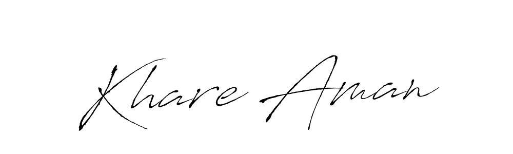 Design your own signature with our free online signature maker. With this signature software, you can create a handwritten (Antro_Vectra) signature for name Khare Aman. Khare Aman signature style 6 images and pictures png