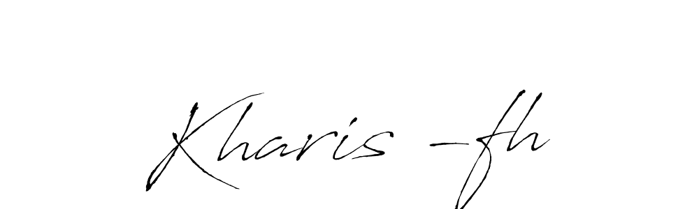 if you are searching for the best signature style for your name Kharis -fh. so please give up your signature search. here we have designed multiple signature styles  using Antro_Vectra. Kharis -fh signature style 6 images and pictures png