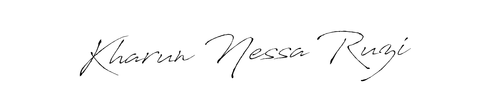 You should practise on your own different ways (Antro_Vectra) to write your name (Kharun Nessa Ruzi) in signature. don't let someone else do it for you. Kharun Nessa Ruzi signature style 6 images and pictures png