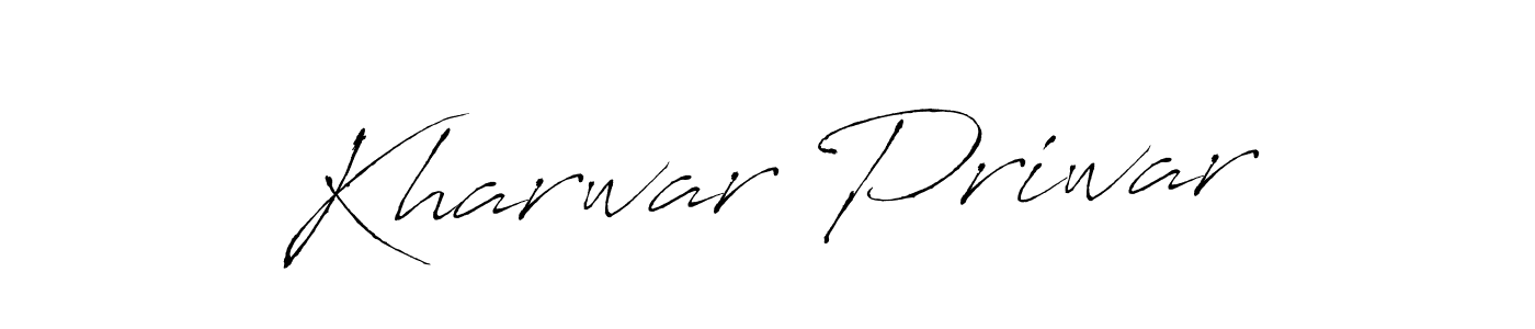 How to make Kharwar Priwar name signature. Use Antro_Vectra style for creating short signs online. This is the latest handwritten sign. Kharwar Priwar signature style 6 images and pictures png