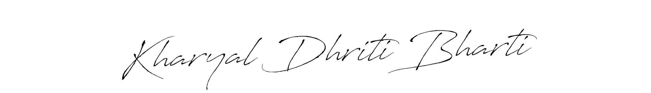 It looks lik you need a new signature style for name Kharyal Dhriti Bharti. Design unique handwritten (Antro_Vectra) signature with our free signature maker in just a few clicks. Kharyal Dhriti Bharti signature style 6 images and pictures png