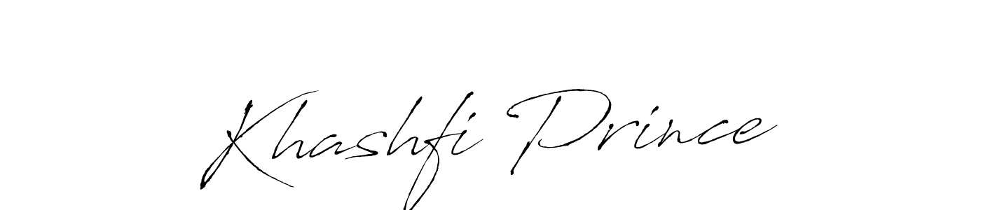Design your own signature with our free online signature maker. With this signature software, you can create a handwritten (Antro_Vectra) signature for name Khashfi Prince. Khashfi Prince signature style 6 images and pictures png
