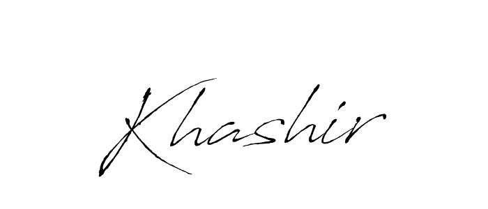 Design your own signature with our free online signature maker. With this signature software, you can create a handwritten (Antro_Vectra) signature for name Khashir. Khashir signature style 6 images and pictures png