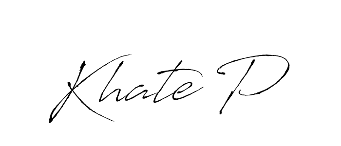 Khate P stylish signature style. Best Handwritten Sign (Antro_Vectra) for my name. Handwritten Signature Collection Ideas for my name Khate P. Khate P signature style 6 images and pictures png