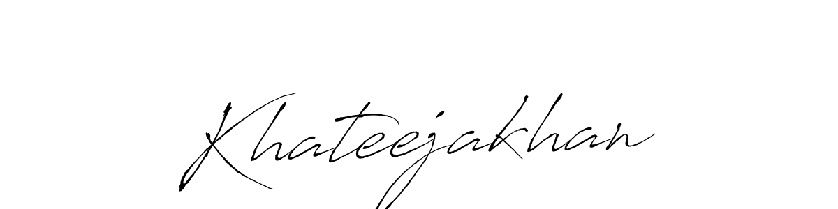 Make a beautiful signature design for name Khateejakhan. With this signature (Antro_Vectra) style, you can create a handwritten signature for free. Khateejakhan signature style 6 images and pictures png