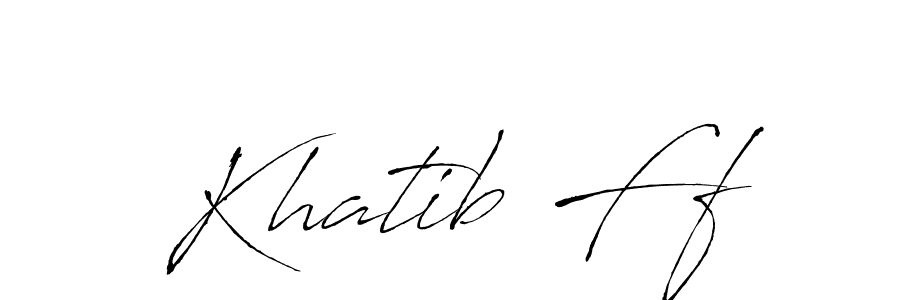 Make a beautiful signature design for name Khatib Ff. With this signature (Antro_Vectra) style, you can create a handwritten signature for free. Khatib Ff signature style 6 images and pictures png