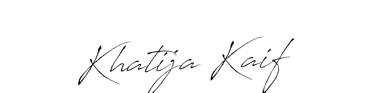 Make a beautiful signature design for name Khatija Kaif. With this signature (Antro_Vectra) style, you can create a handwritten signature for free. Khatija Kaif signature style 6 images and pictures png