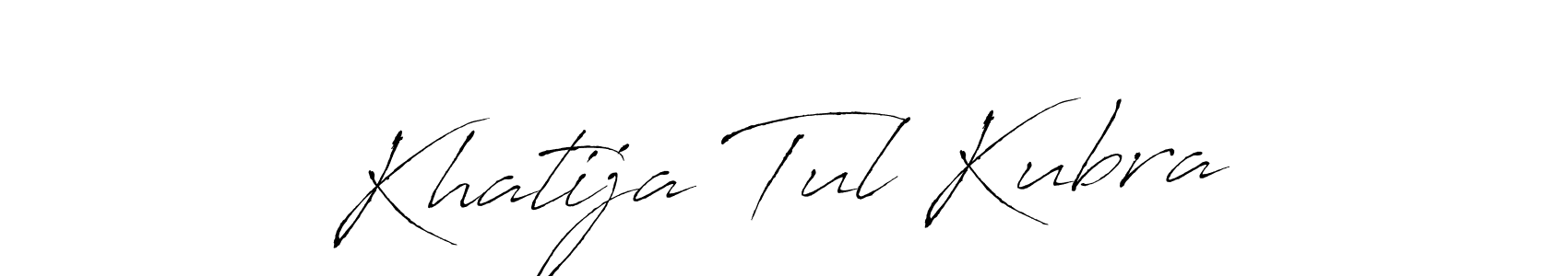 How to make Khatija Tul Kubra name signature. Use Antro_Vectra style for creating short signs online. This is the latest handwritten sign. Khatija Tul Kubra signature style 6 images and pictures png