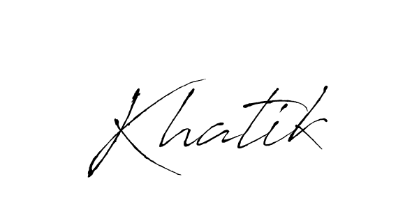 Design your own signature with our free online signature maker. With this signature software, you can create a handwritten (Antro_Vectra) signature for name Khatik. Khatik signature style 6 images and pictures png