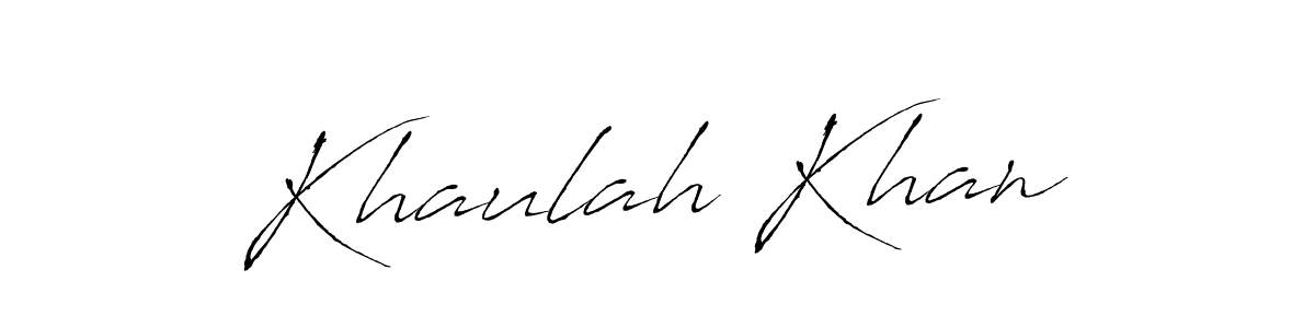 Create a beautiful signature design for name Khaulah Khan. With this signature (Antro_Vectra) fonts, you can make a handwritten signature for free. Khaulah Khan signature style 6 images and pictures png
