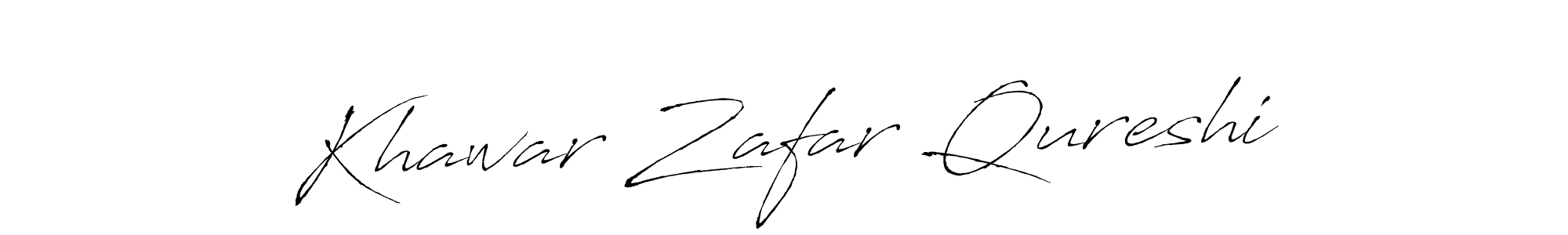 How to make Khawar Zafar Qureshi name signature. Use Antro_Vectra style for creating short signs online. This is the latest handwritten sign. Khawar Zafar Qureshi signature style 6 images and pictures png