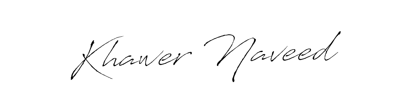 Make a beautiful signature design for name Khawer Naveed. With this signature (Antro_Vectra) style, you can create a handwritten signature for free. Khawer Naveed signature style 6 images and pictures png