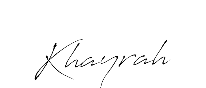 if you are searching for the best signature style for your name Khayrah. so please give up your signature search. here we have designed multiple signature styles  using Antro_Vectra. Khayrah signature style 6 images and pictures png