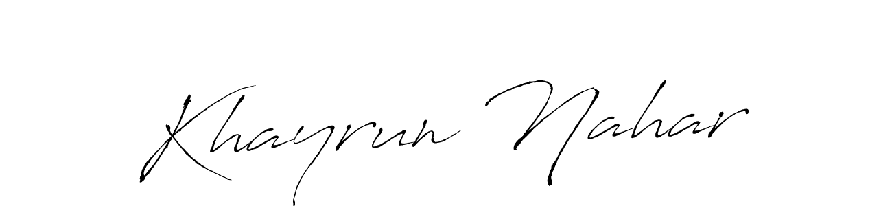 Make a beautiful signature design for name Khayrun Nahar. Use this online signature maker to create a handwritten signature for free. Khayrun Nahar signature style 6 images and pictures png