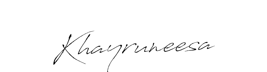 Khayruneesa stylish signature style. Best Handwritten Sign (Antro_Vectra) for my name. Handwritten Signature Collection Ideas for my name Khayruneesa. Khayruneesa signature style 6 images and pictures png
