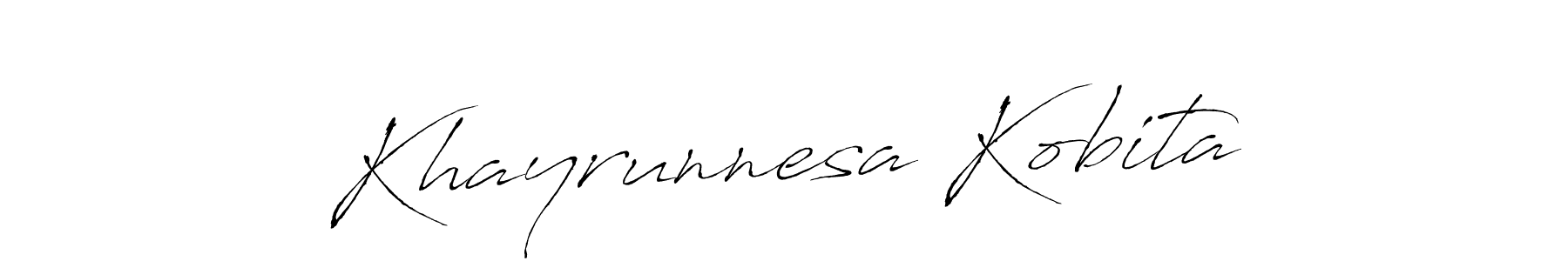 Make a short Khayrunnesa Kobita signature style. Manage your documents anywhere anytime using Antro_Vectra. Create and add eSignatures, submit forms, share and send files easily. Khayrunnesa Kobita signature style 6 images and pictures png