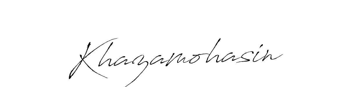 How to make Khazamohasin name signature. Use Antro_Vectra style for creating short signs online. This is the latest handwritten sign. Khazamohasin signature style 6 images and pictures png